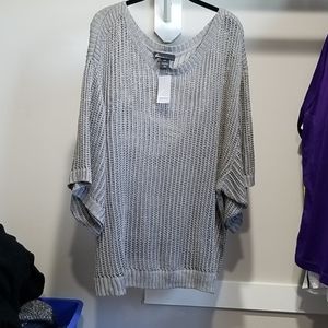 NWT Lane Bryant gray and silver sweater
